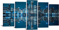 Large 5 Panels Framed Canvas Print Wall Art H401