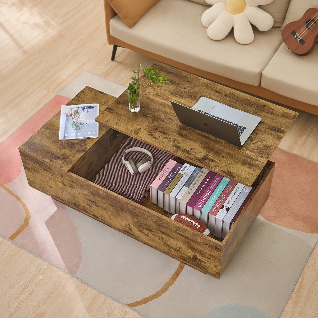 Lift Top Wooden Coffee Table with Storage Compartment S36653
