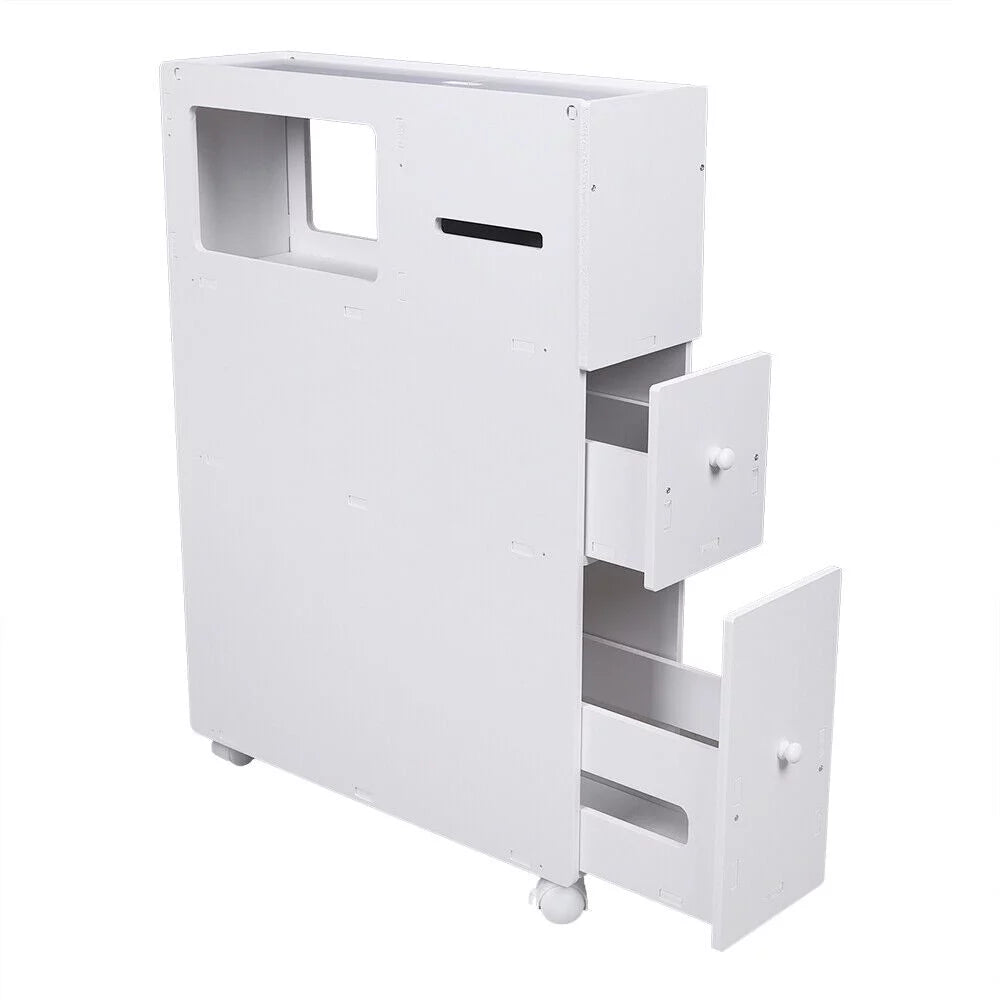 Slim Bathroom Storage Cabinet Floor Standing Organizer Shelves M867704
