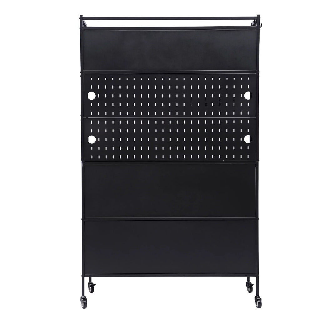 5 Tier 3 Door Metal Storage Cabinet with Wheels O486442