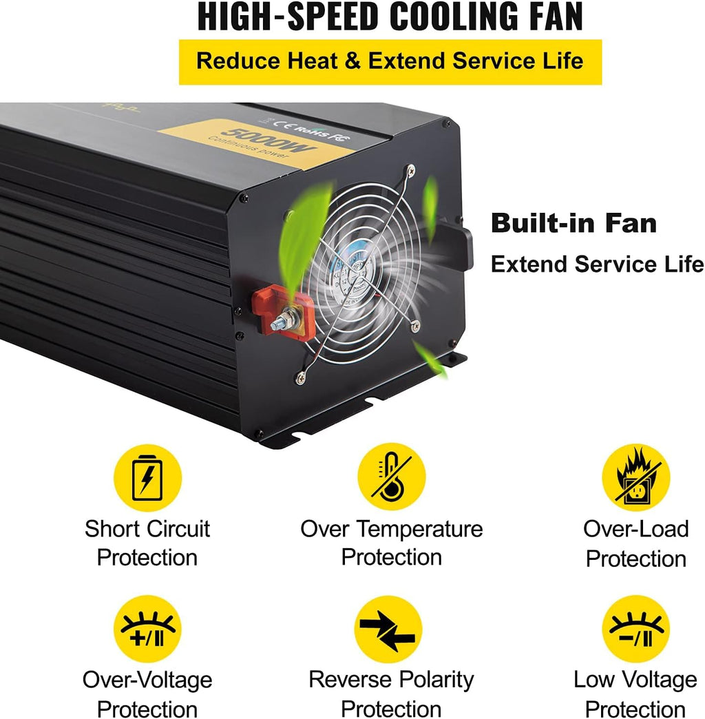 5000W Modified Sine Wave Power Inverter with LCD Display E183641