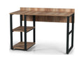 Black Metal Frame 58" Wooden Top 2 Shelves Writing and Computer Desk Y775