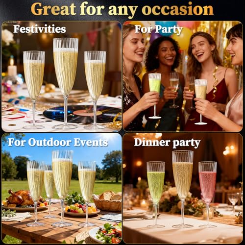16 Pack 6oz Clear Champagne Flutes B8267