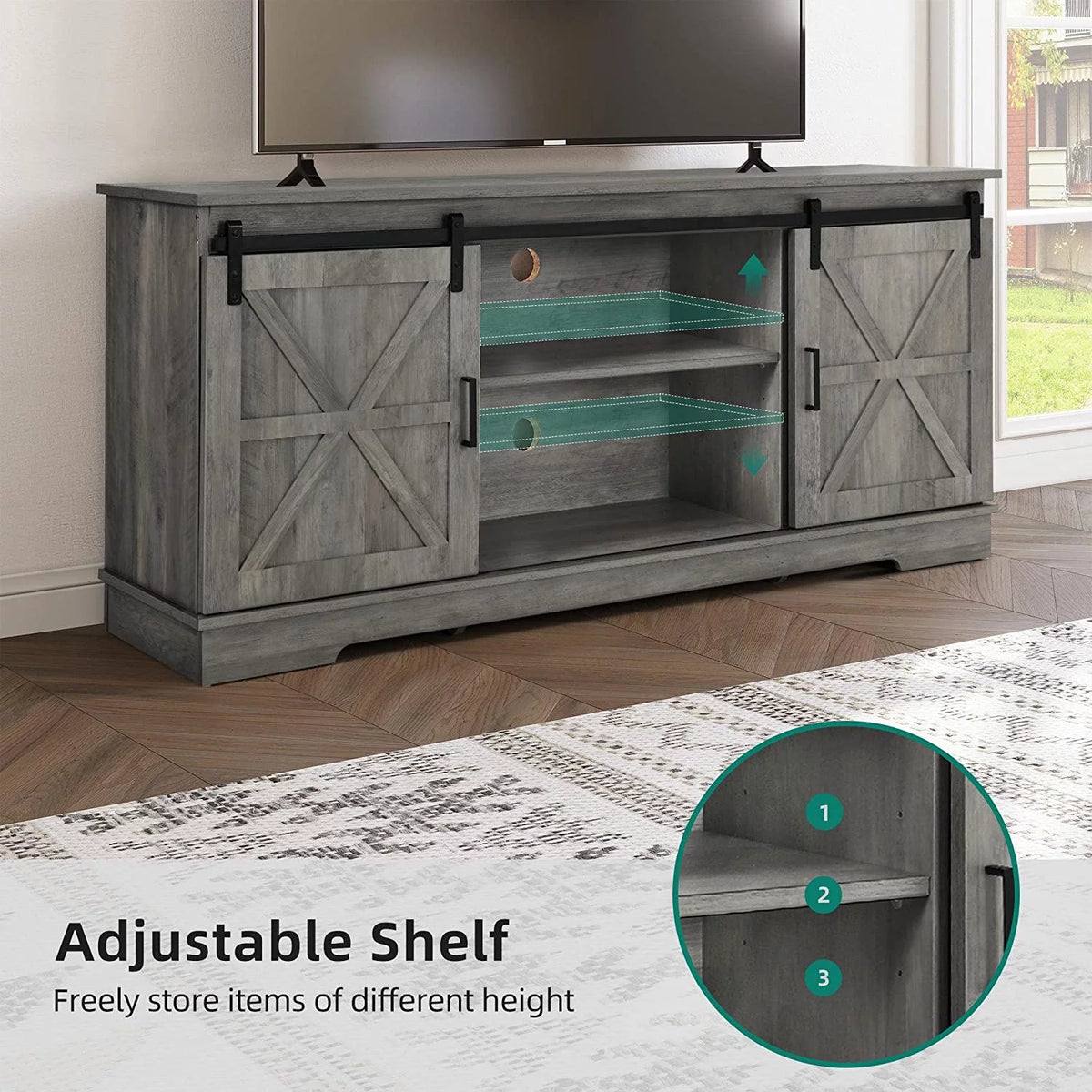 Rustic Wood TV Stand for 65 Inch TV Z13473