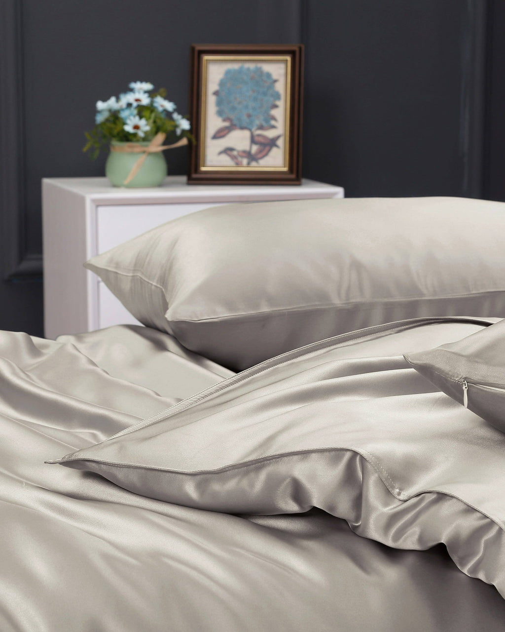Silvergray 25 Momme Silk Duvet Cover 220x230cm P5775