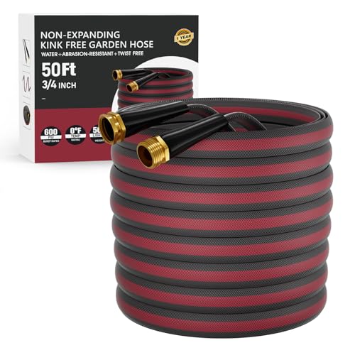 50ft Non-Expanding Garden Hose with 8-Layer Latex Core Q775