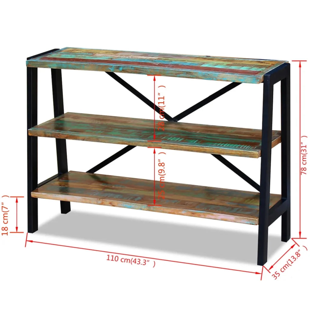 Sideboard 3 Shelves Solid Reclaimed Wood L449