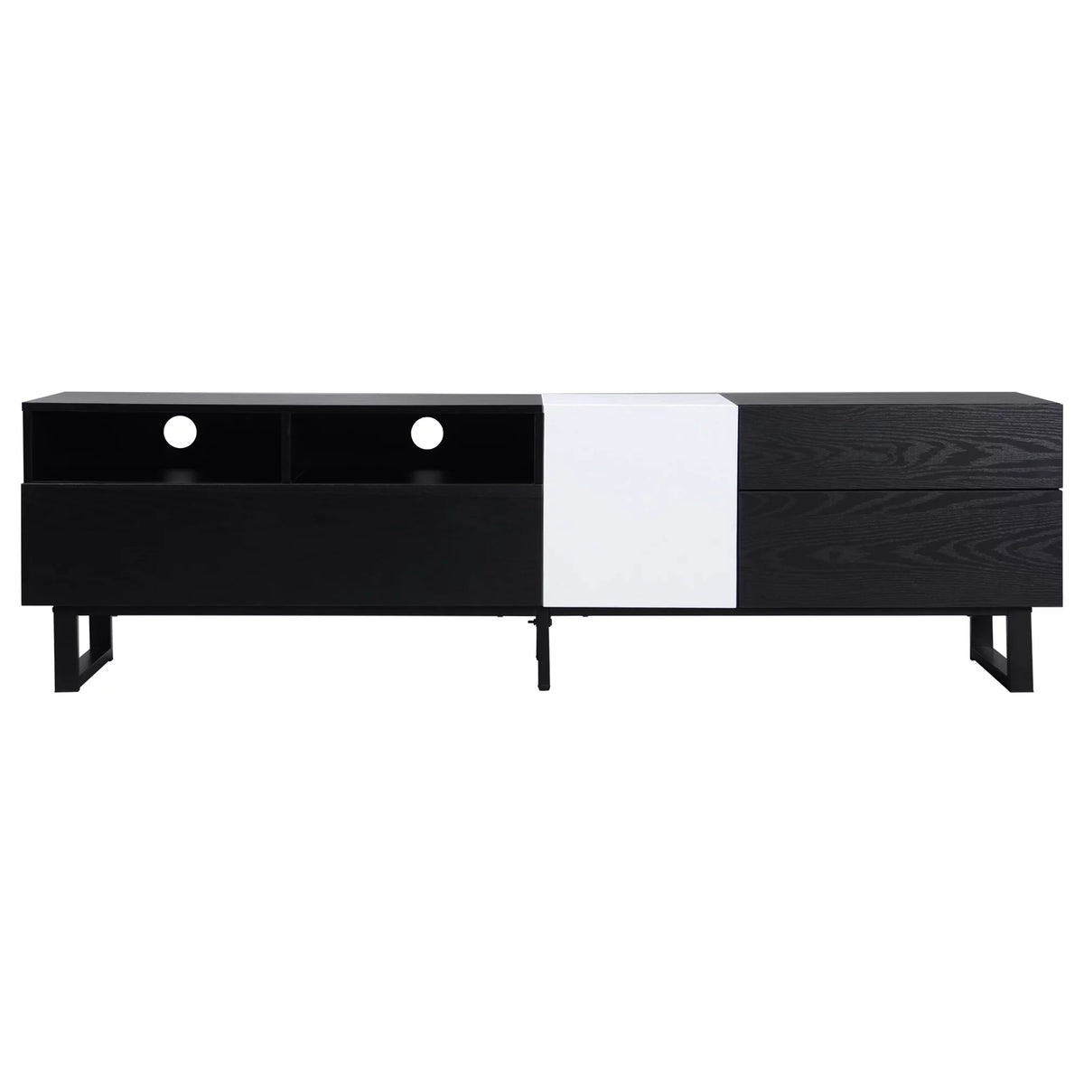 Black TV Stand with Double Storage Space Z703