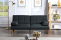 Black Polyfiber Convertible Sofa Bed C38723