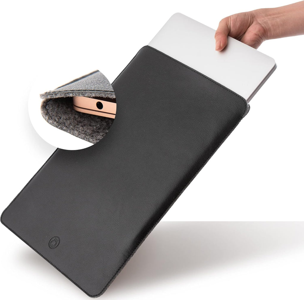 Thin Leather Laptop Sleeve, 13 Inch Suede Padded (Brown) Z96625