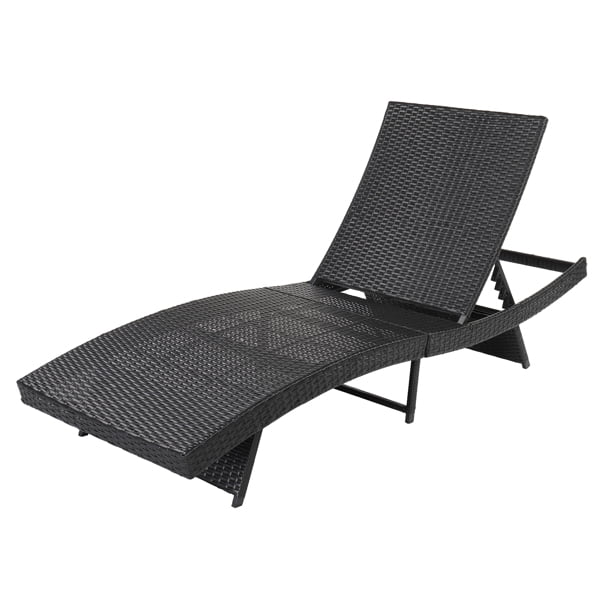 Black Woven Rattan Bed U986
