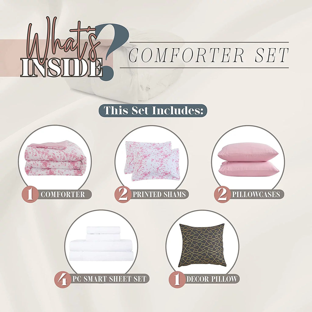 10 Pc Tie-Dye Queen Comforter Set R81578