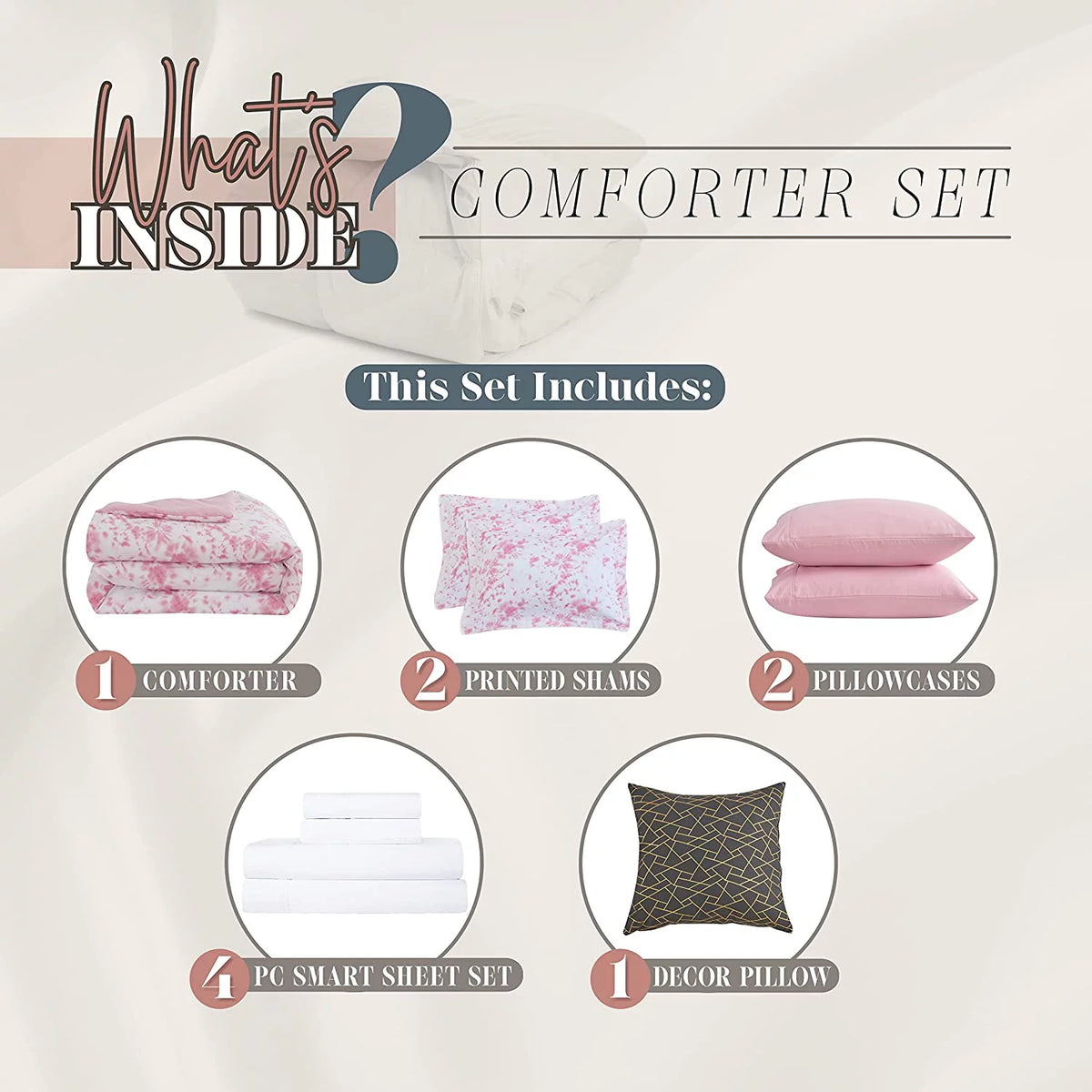 10 Pc Tie-Dye Queen Comforter Set R81578