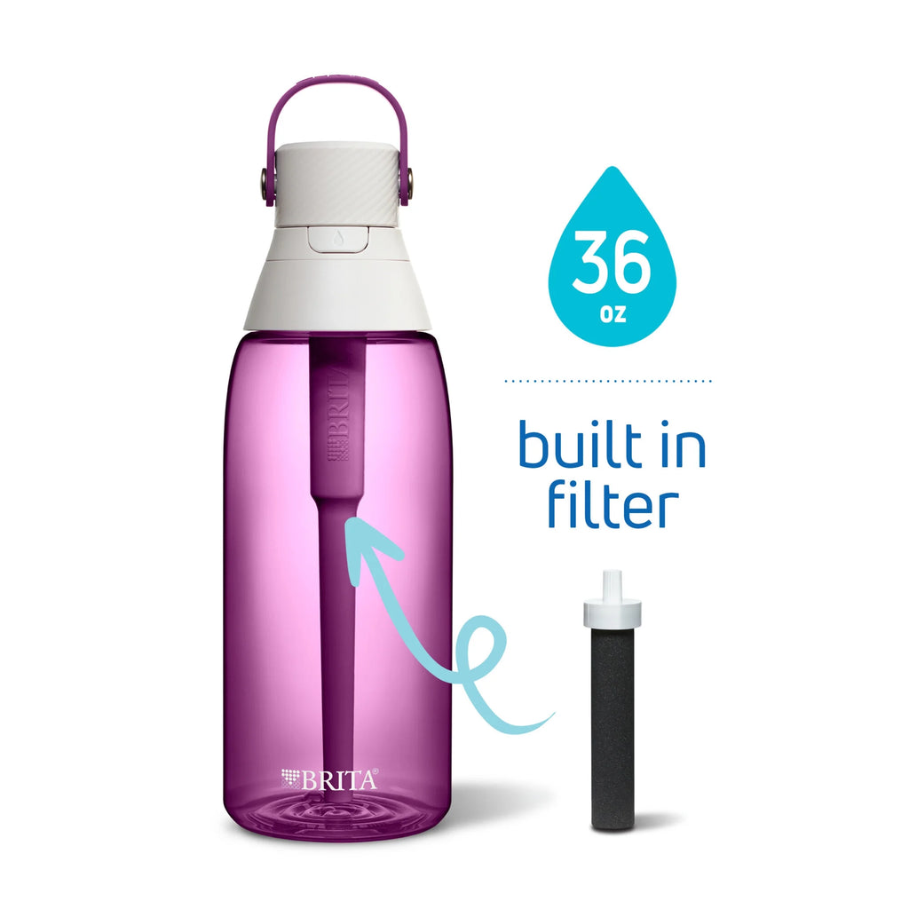Brita Premium Leak Proof Filtered Water Bottle, Orchid, 36 oz L2749