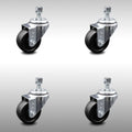 3.5 inch Soft Rubber Swivel Caster Set U843