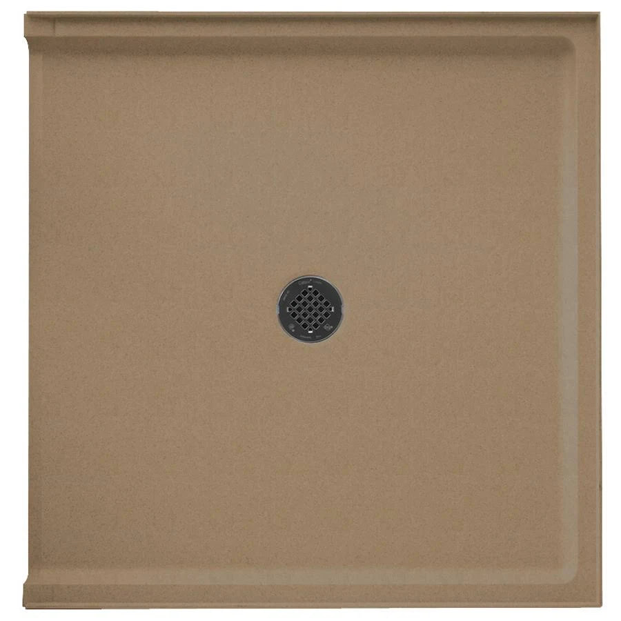 Swan Solid Surface 38-in x 37-in Shower Base with Center Drain in Barley V248453