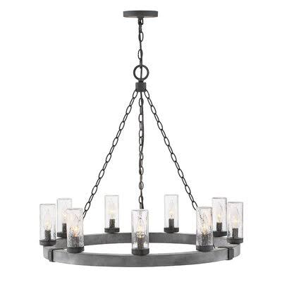 Aged Zinc Outdoor Chandelier X5984