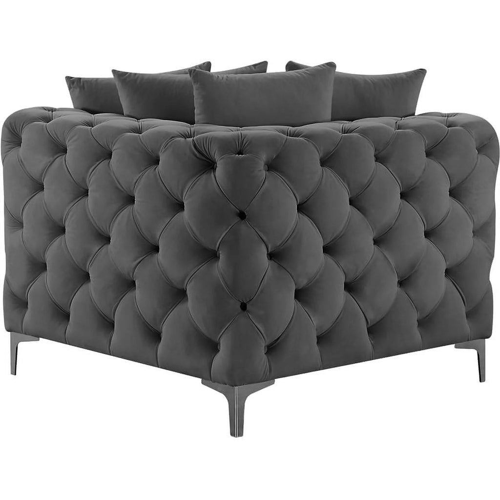 Grey Velvet Corner Chair R97001