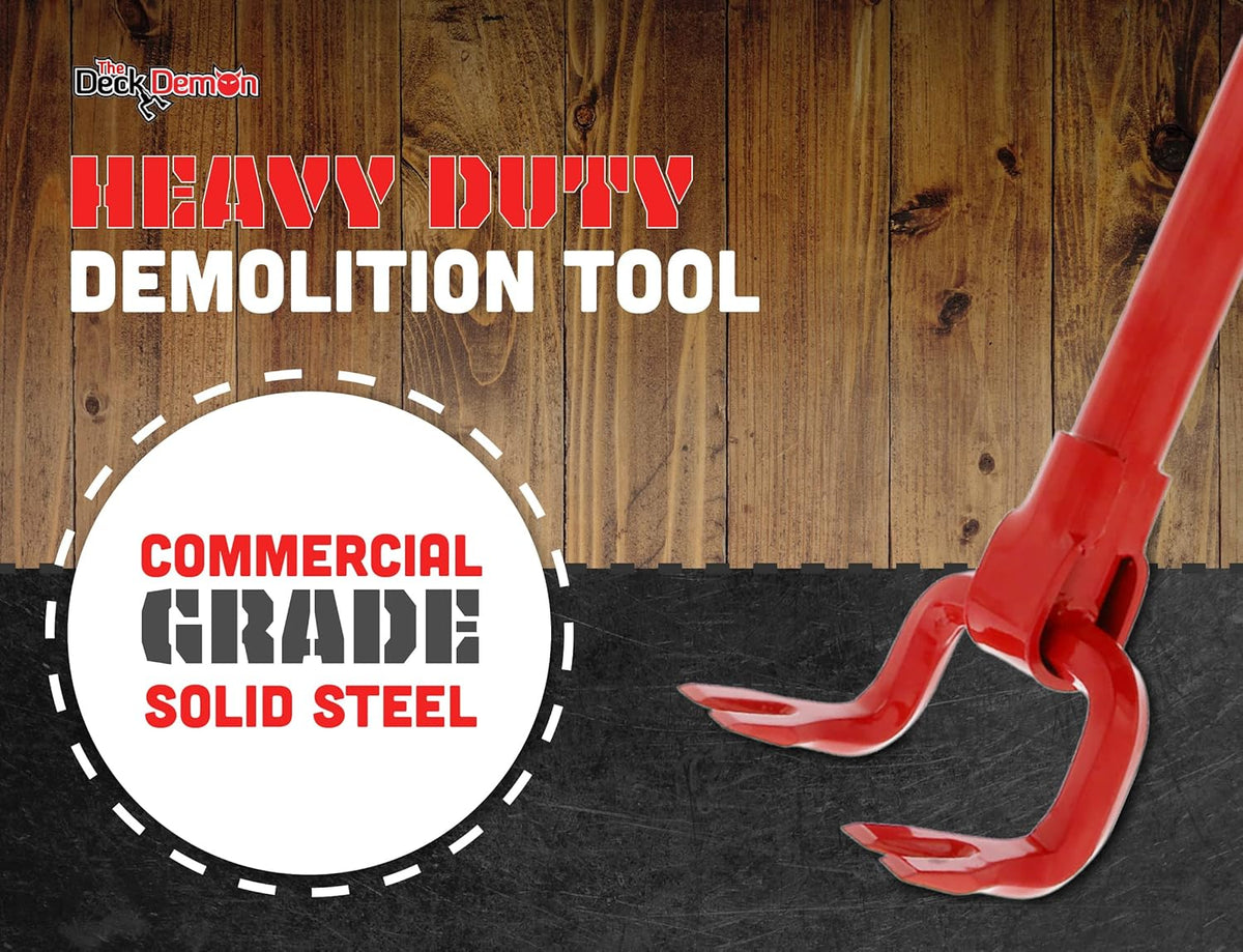 Red Steel Pallet Buster Deck Wrecker Tool, 44 Inch Non-Slip Handle, Pack of 2 U21518