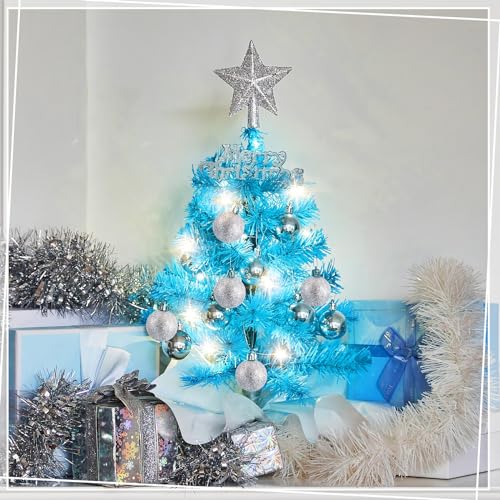 18 Inch Mini Black Christmas Tree Set with Lights Z374977