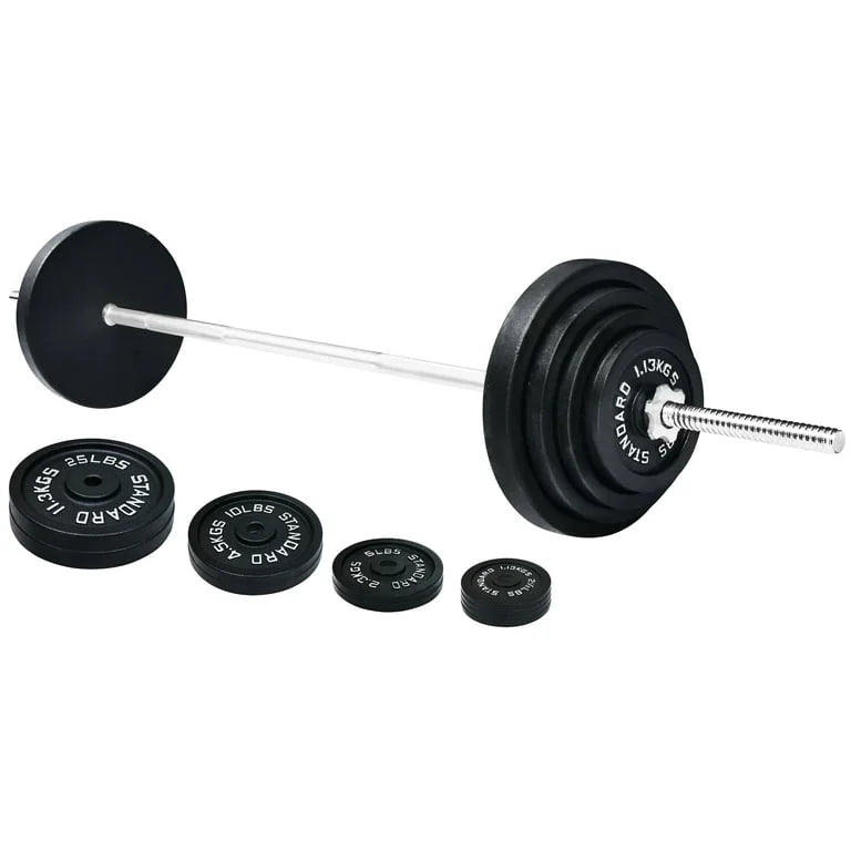 Cast Iron 100-Pound Barbell Set with Star Locks N861
