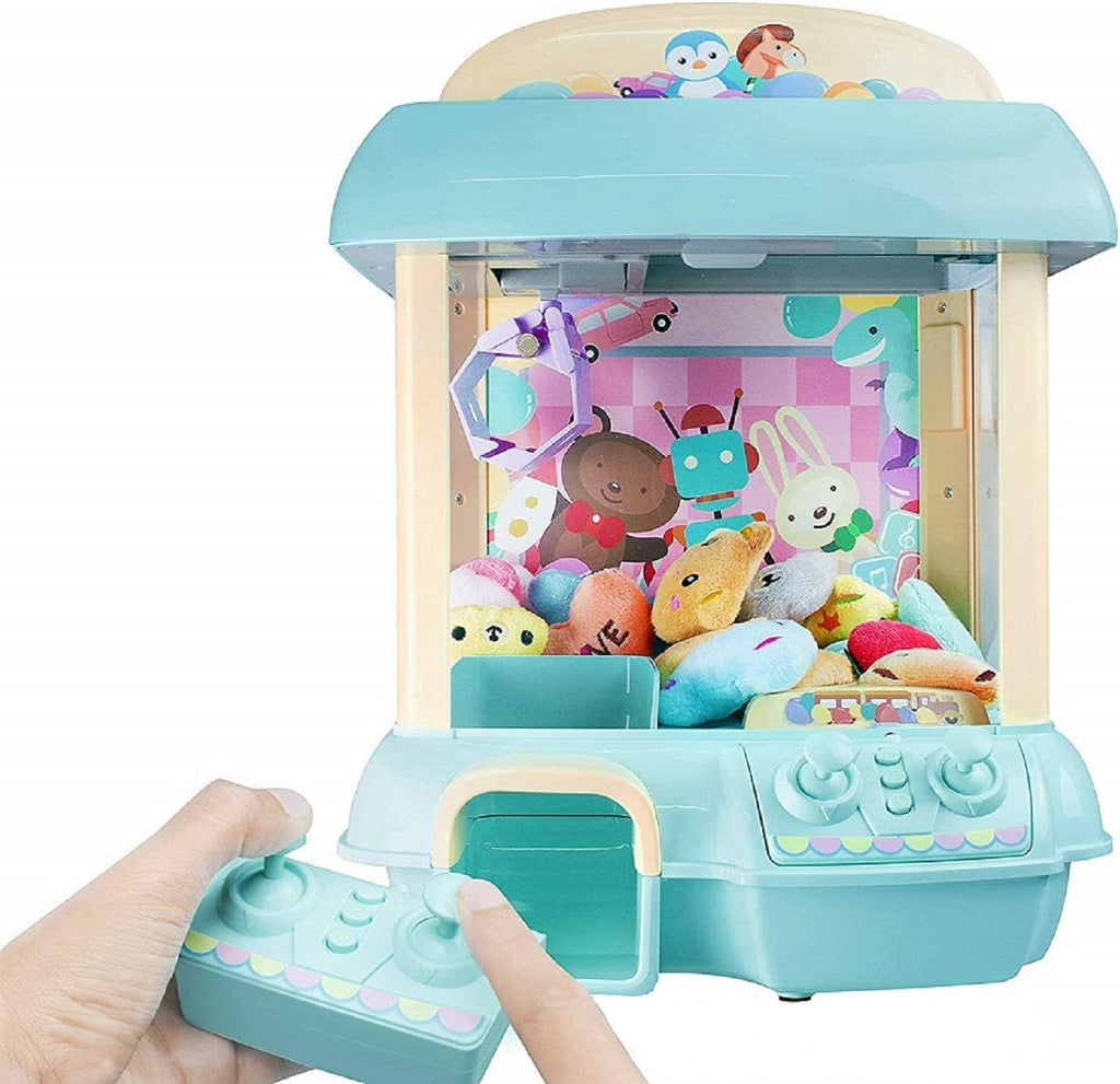 Claw Machine with 12 Dolls, Remote Control, USB Cable, Blue V32619