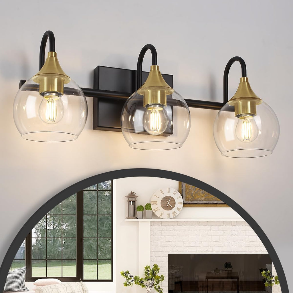Black Gold 3 Light Bathroom Vanity Light R455