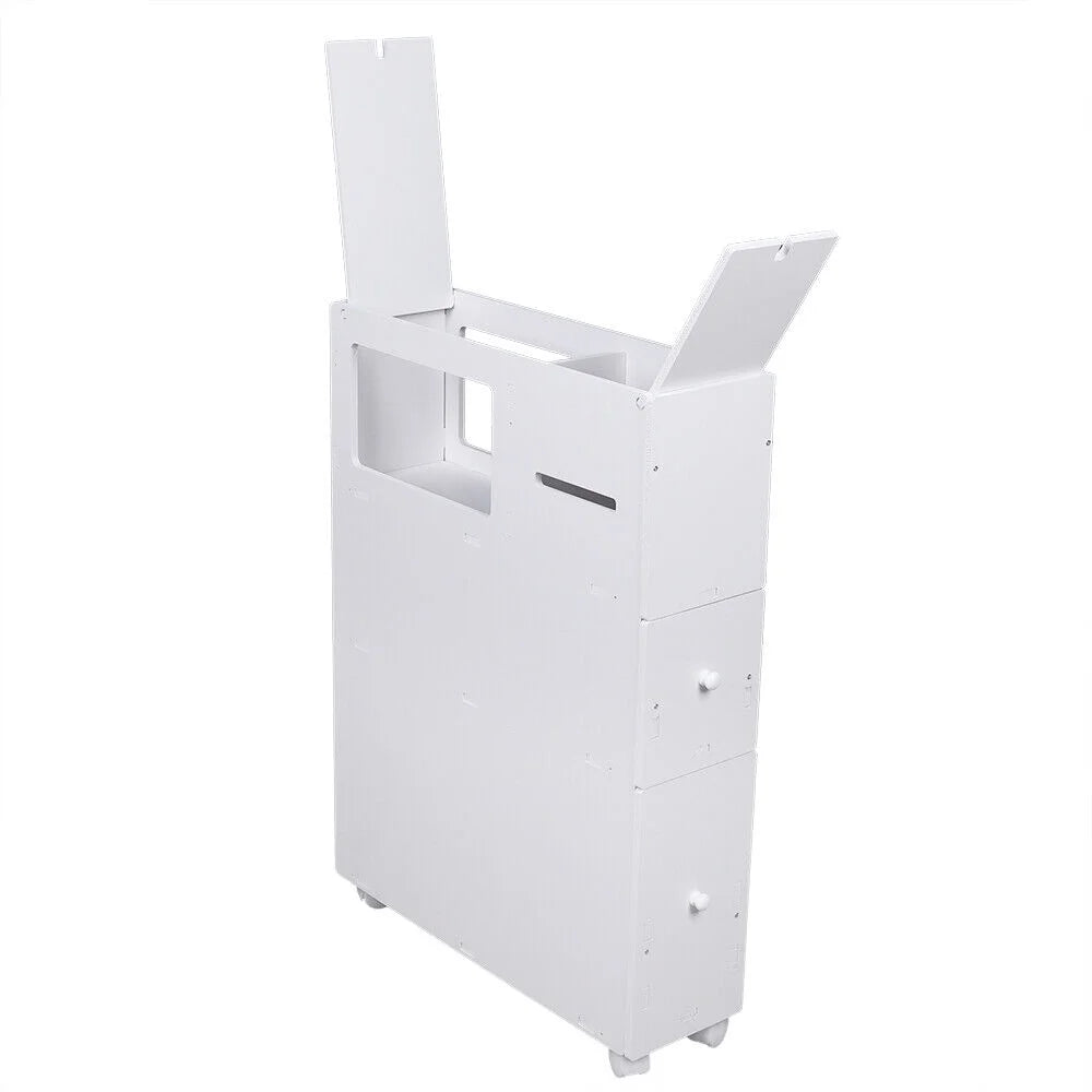 Slim Bathroom Storage Cabinet Floor Standing Organizer Shelves M867704