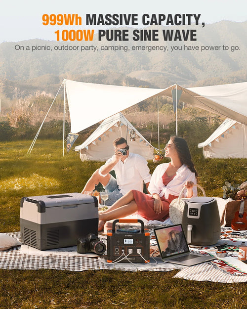 1000W Portable Power Station & 100W Foldable Solar Panel N75364