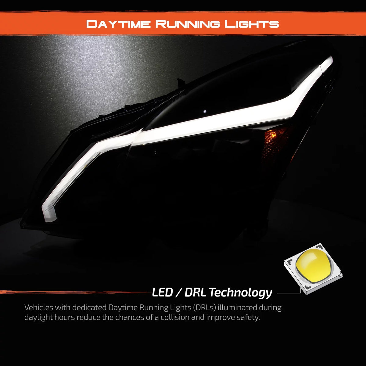 Black Smoked LED Projector Headlights D59260