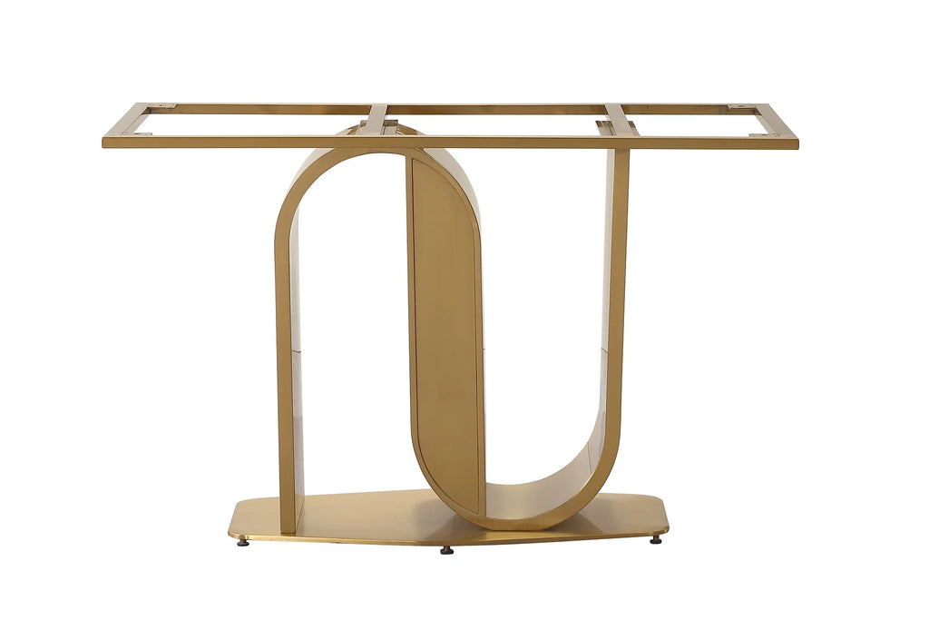 71" Gold Dining Table with Sintered Stone Top H579