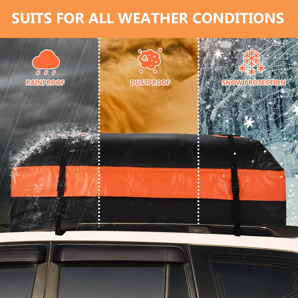 Heavy Duty Waterproof Roof Cargo Carrier with Anti-Slip Mat, 15Cu.ft. E605