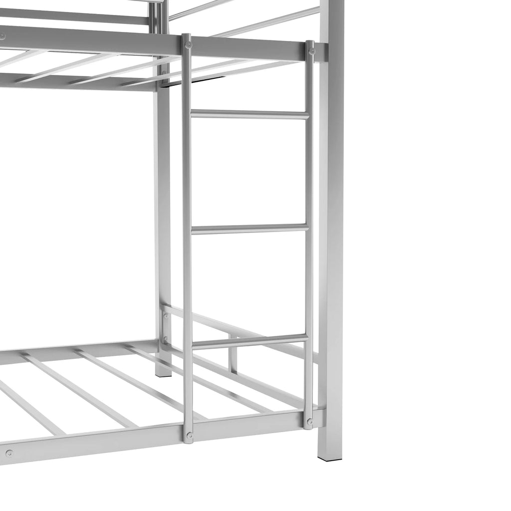 Metal Triple Bunk Bed Twin Over Twin with Ladder and Safety Guardrail N39085
