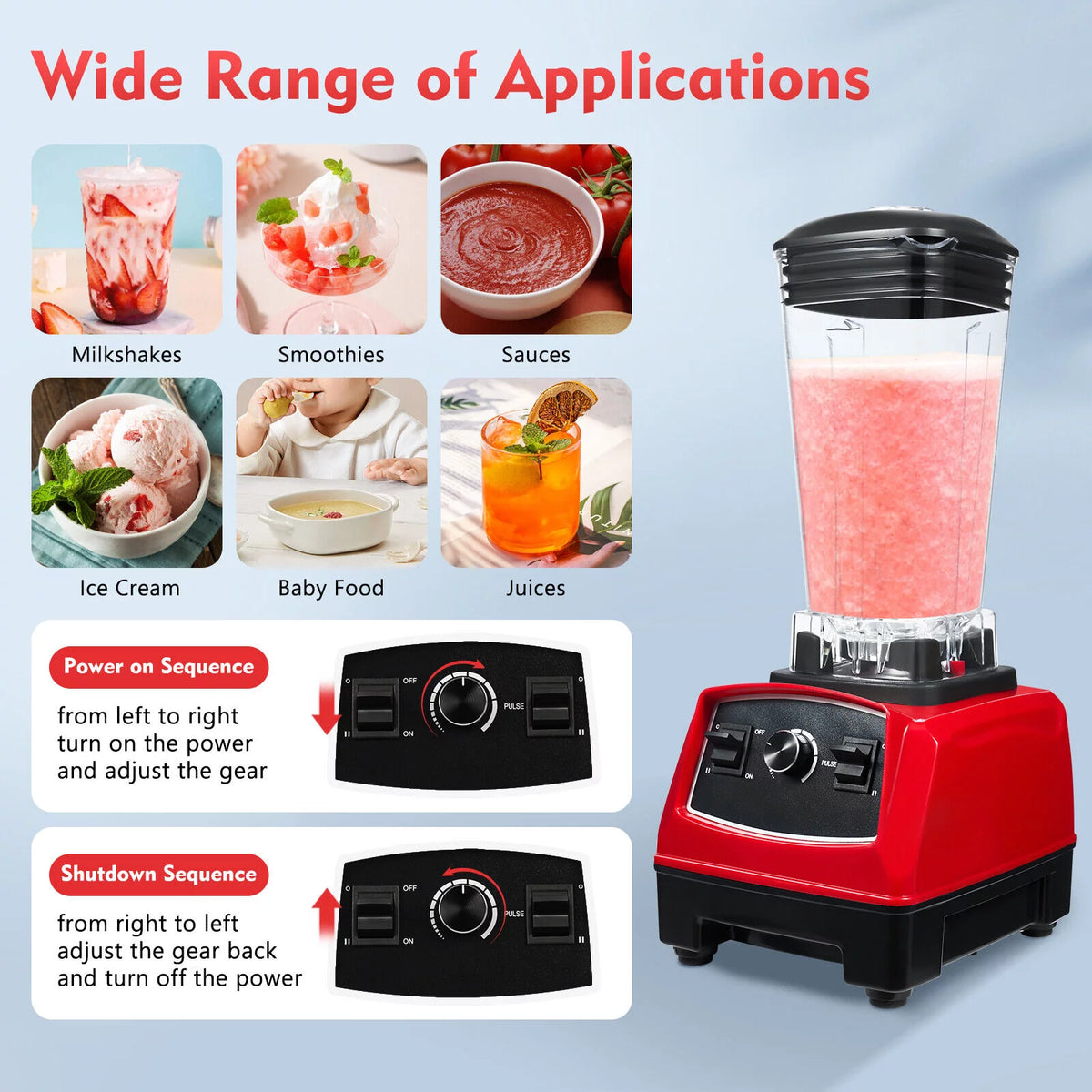 2L 2200W High Speed Electric Blender A195