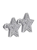 Sterling Silver Diamond Star Cluster Stud Earrings 1/10 Cttw U739609