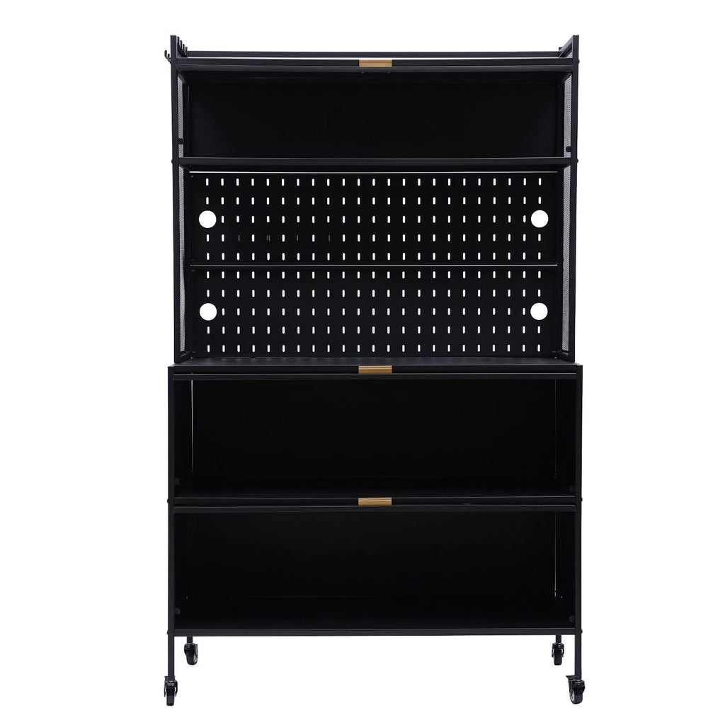 5 Tier 3 Door Metal Storage Cabinet with Wheels O486442