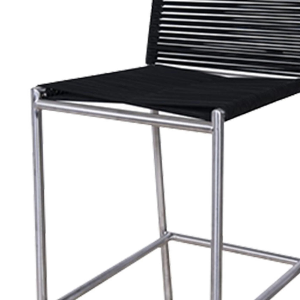 Gray Steel Black Outdoor Counter Height Stool U832370