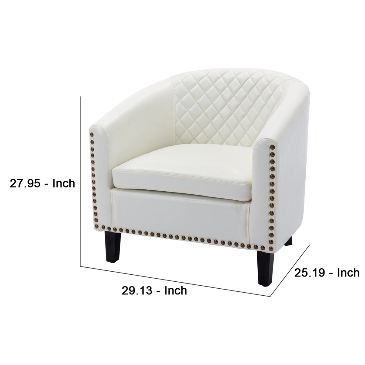 White Faux Leather Curved Accent Chair F453101