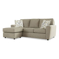 Light Gray Fabric & Wood Sofa Chaise Z7871