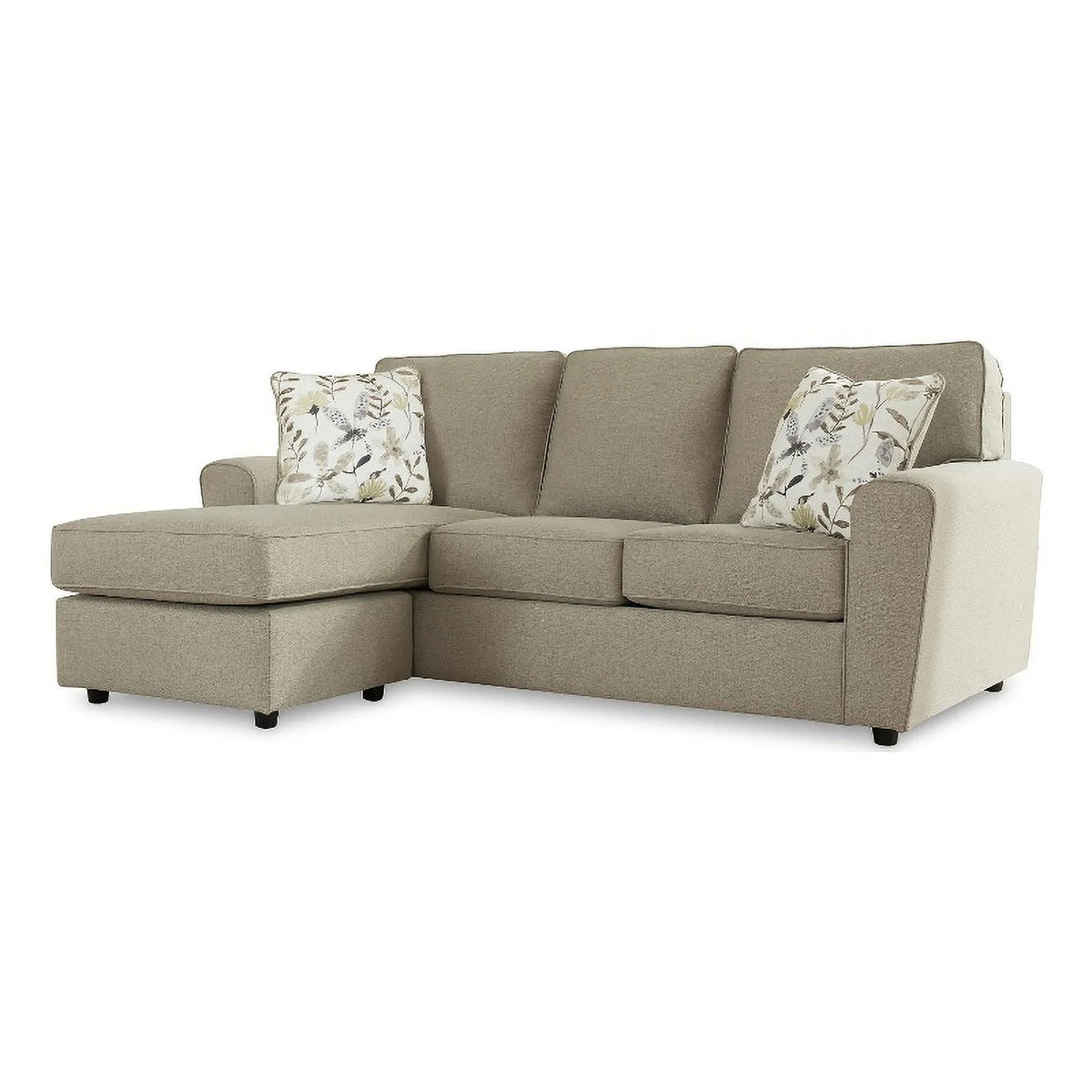 Light Gray Fabric & Wood Sofa Chaise Z7871