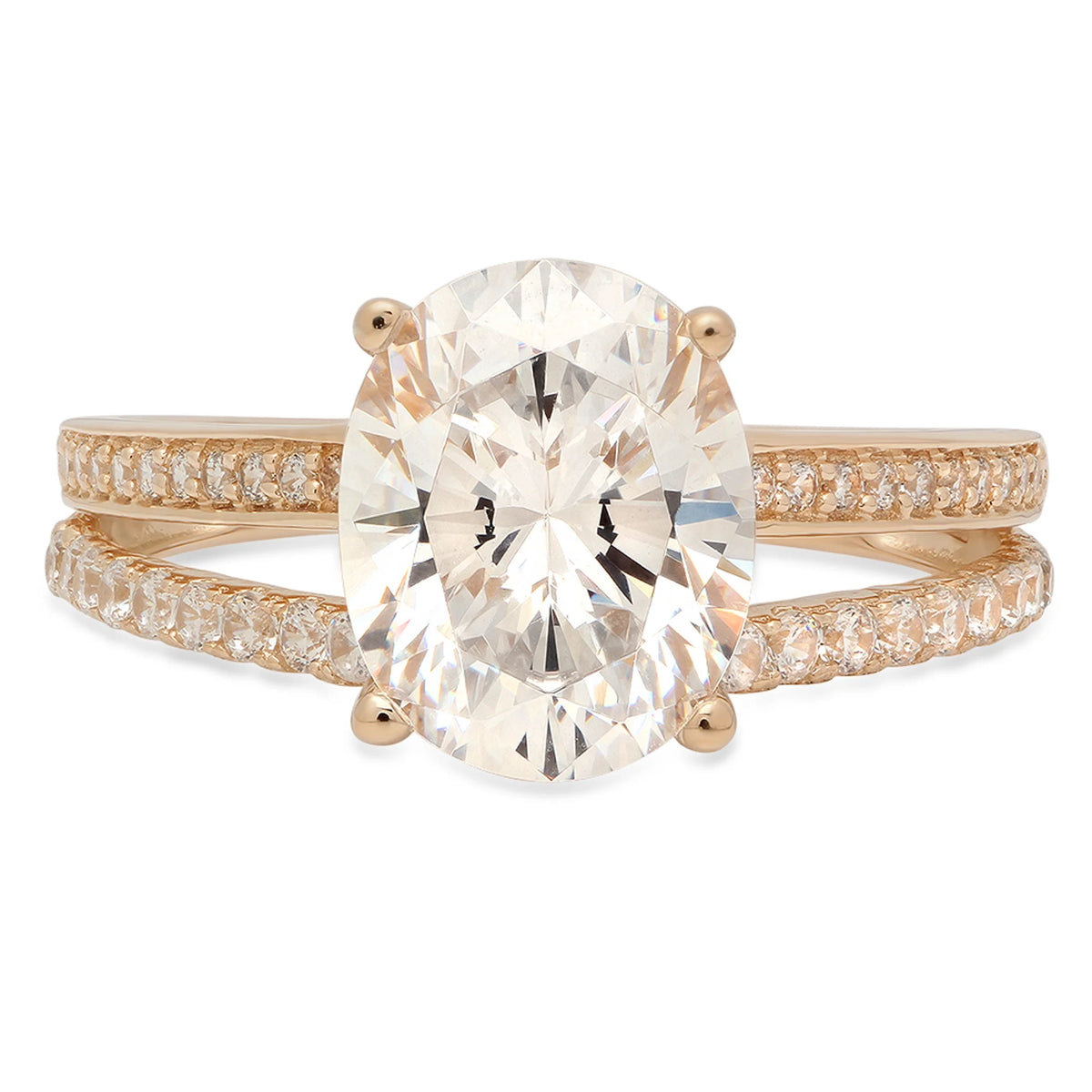 18K Yellow Gold Oval Cut Genuine Cultured Diamond Engagement Ring H9135