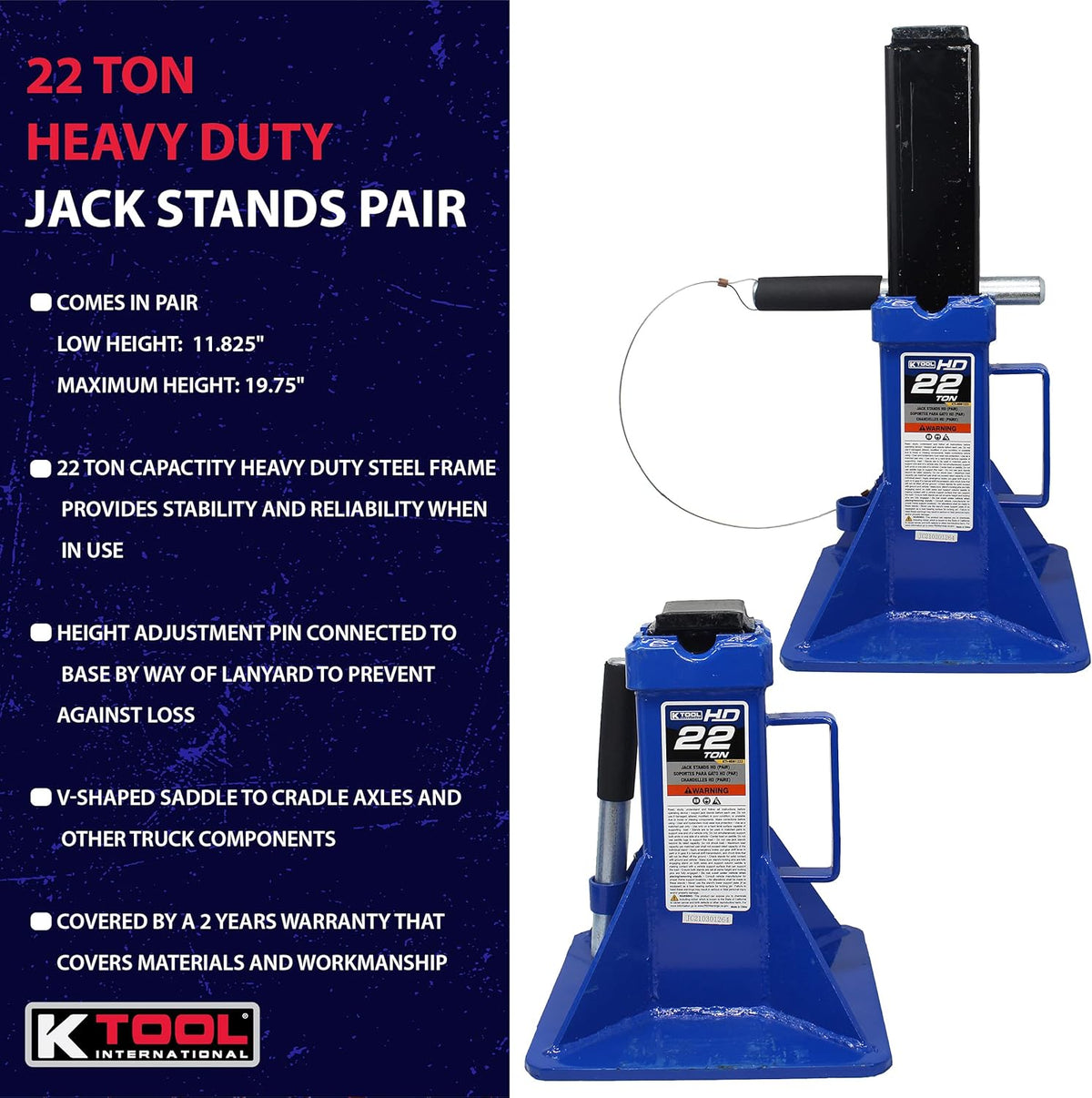 6 Ton Steel Jack Stands Pair Y24276