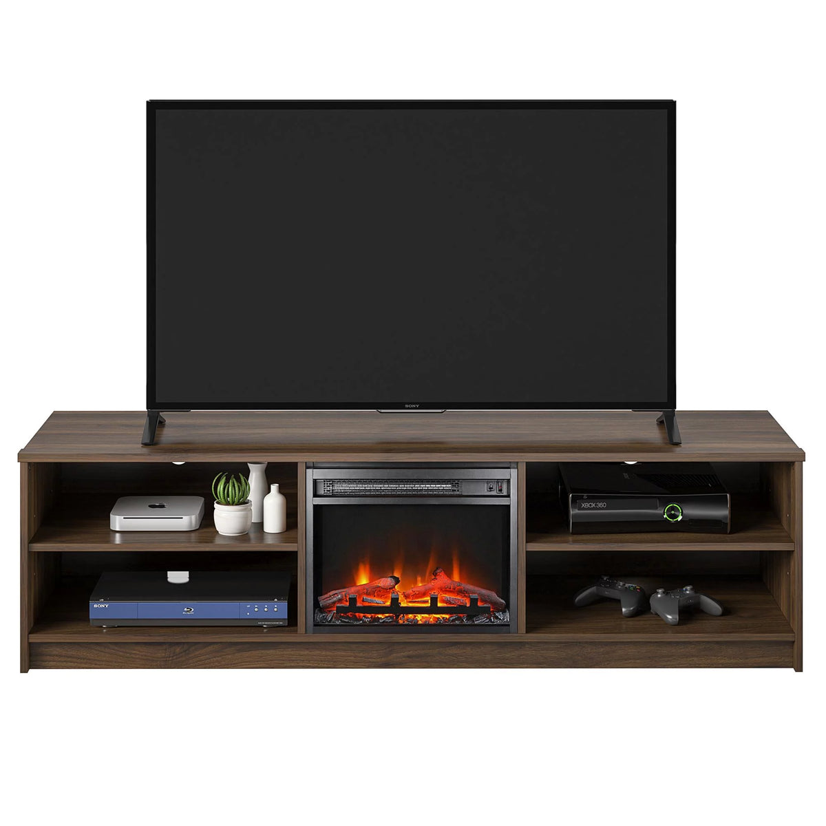 Ivory Oak Electric Fireplace TV Stand I8557