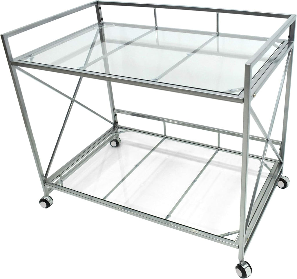 Industrial Modern Iron and Glass Bar Cart B984175
