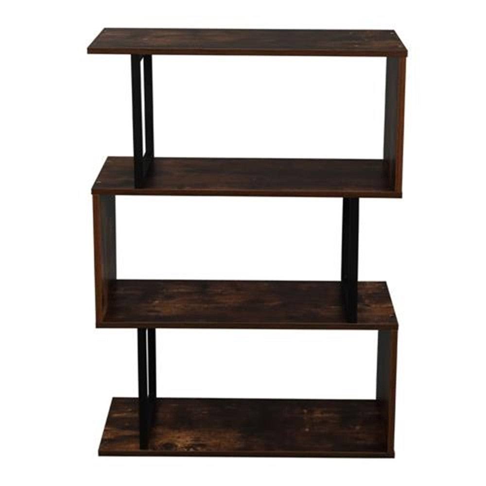 Brown 3-Tier Metal Bookcase V7223