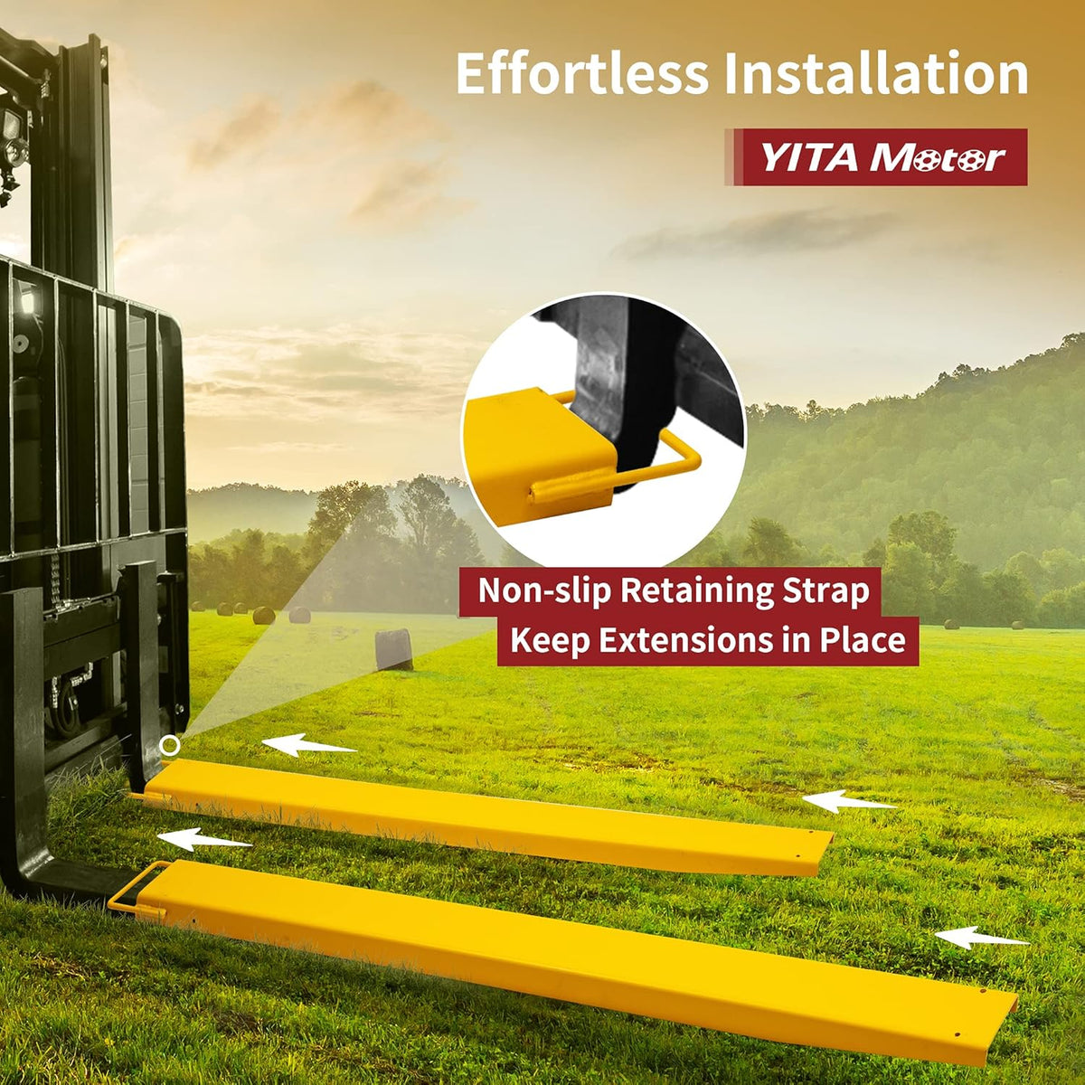 Yellow Steel Pallet Fork Extension 72 Inch P967