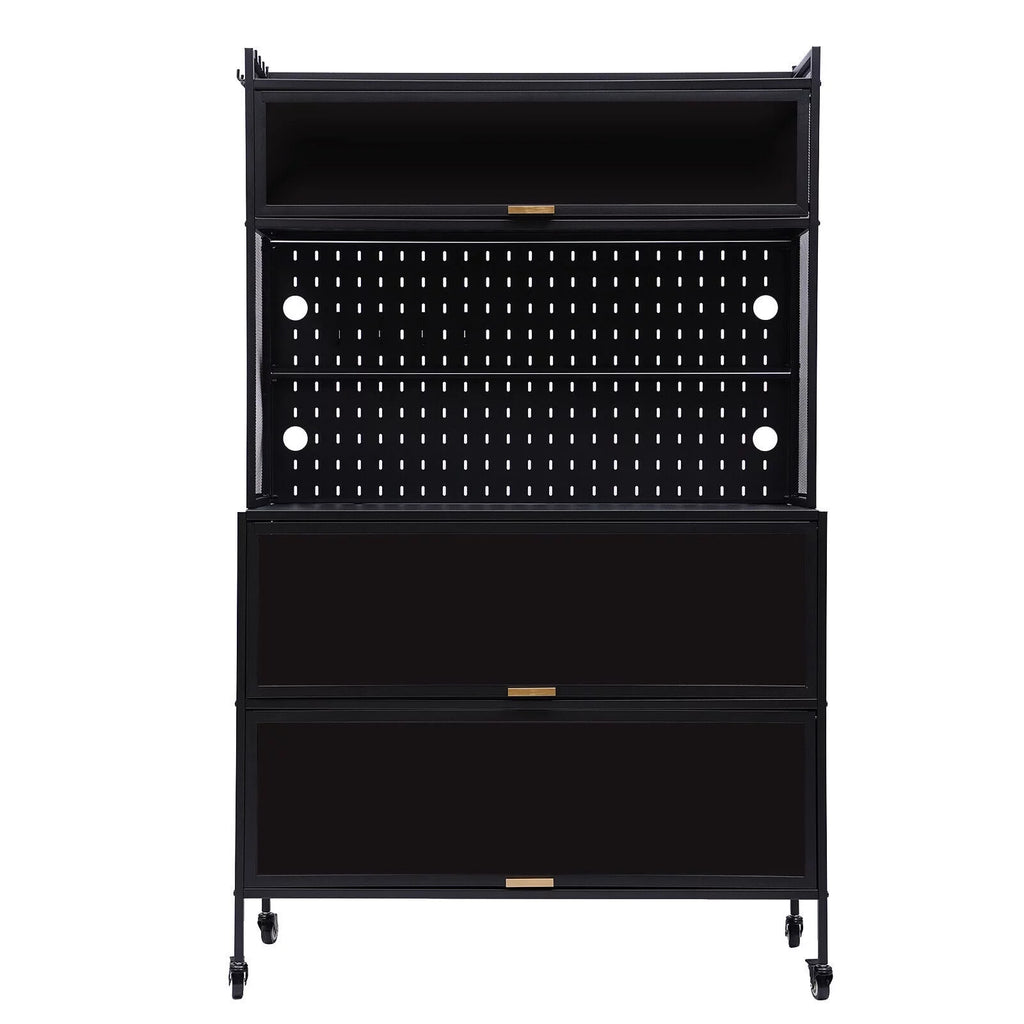 5 Tier 3 Door Metal Storage Cabinet with Wheels O486442