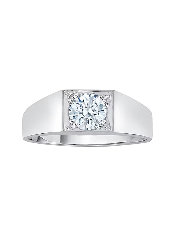 14K White Gold Diamond Solitaire Ring Z66514