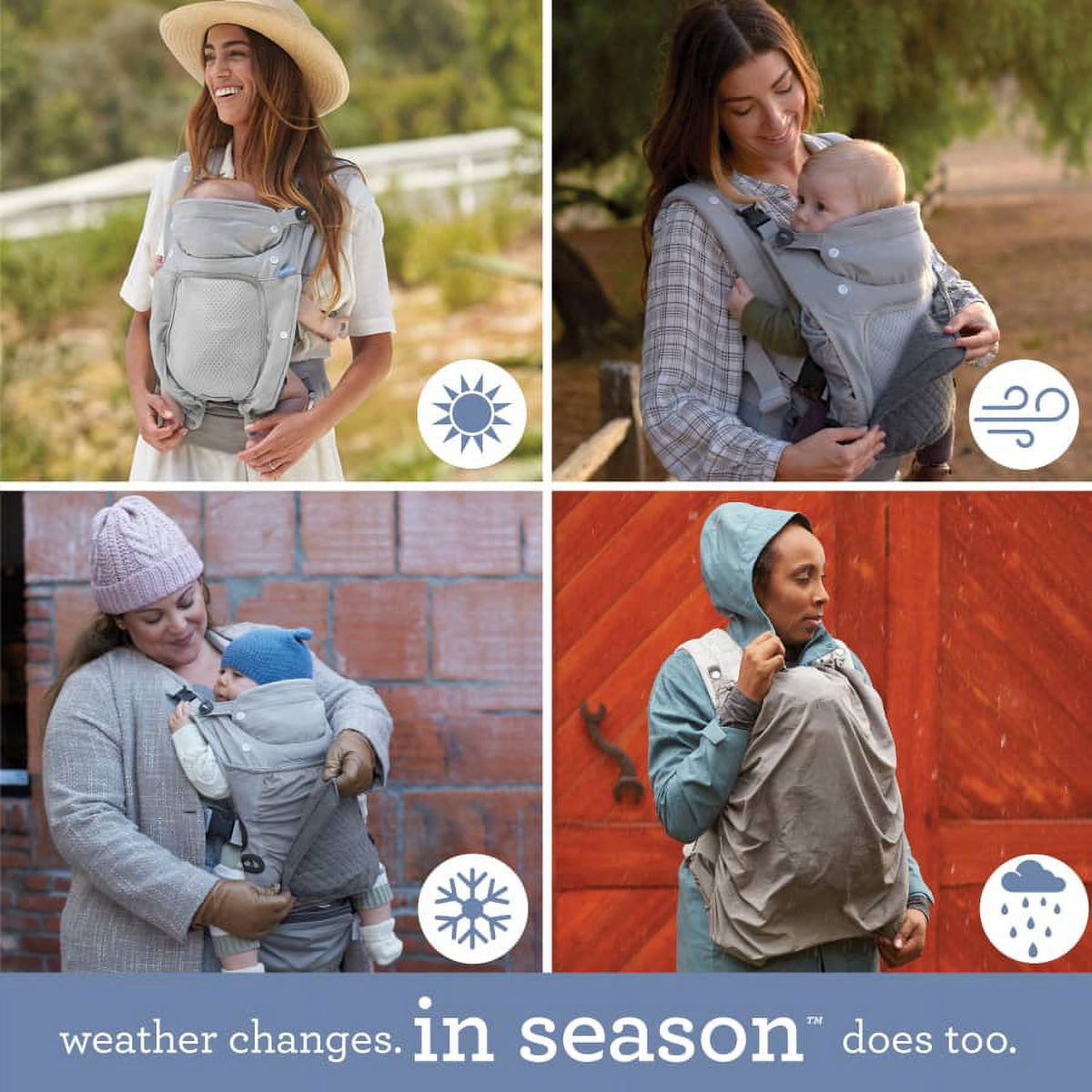 Gray 4-Position Ergonomic Baby Carrier L3631