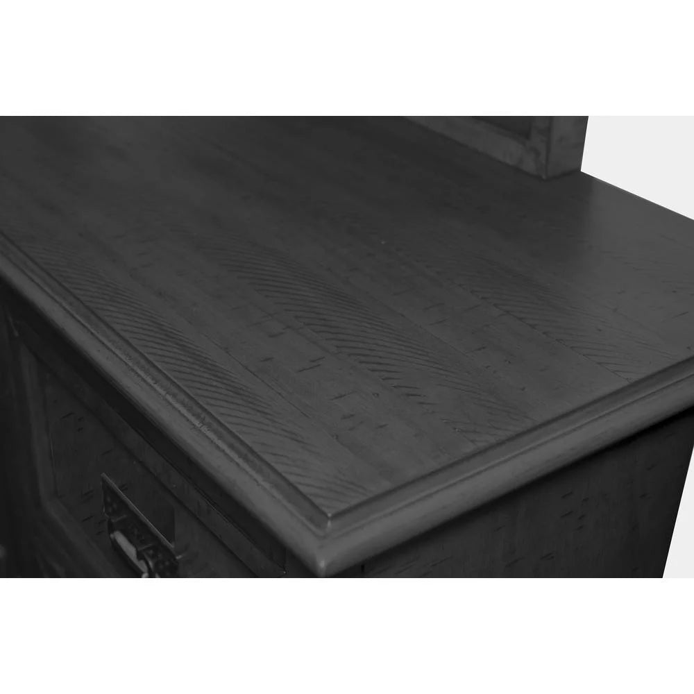 Rustic Gray Wood Sleigh 5 Piece Queen Bedroom Set P390711